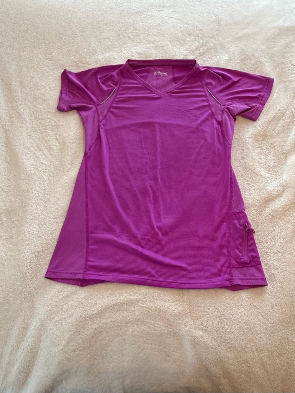 Kirkland Signature Kids Magenta Active V-Neck Tee